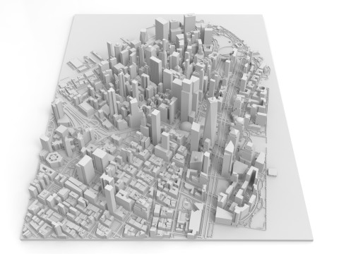 Cityscape New York Manhattan USA Model Cetak 3D