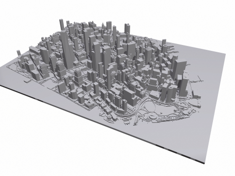 Cityscape New York Manhattan USA Model Cetak 3D