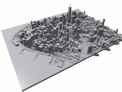 Cityscape New York Manhattan USA Model Cetak 3D