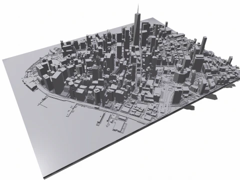 Cityscape New York Manhattan USA 3D Print Model