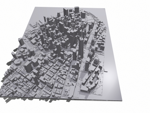 Cityscape New York Manhattan USA Model Cetak 3D