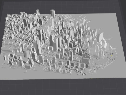 Cityscape New York Manhattan USA Model Cetak 3D