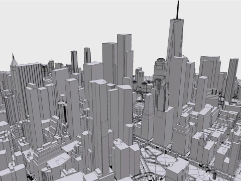 Cityscape New York Manhattan USA 3D Print Model