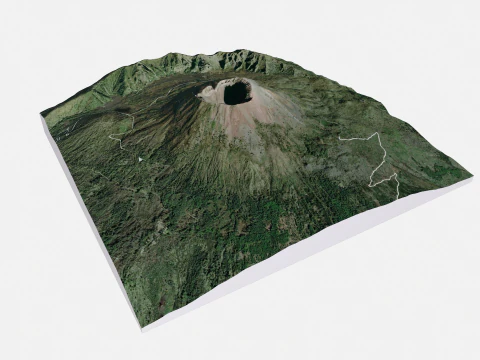 Mountain landscape Voclano Vesuvius Naples 3D Model
