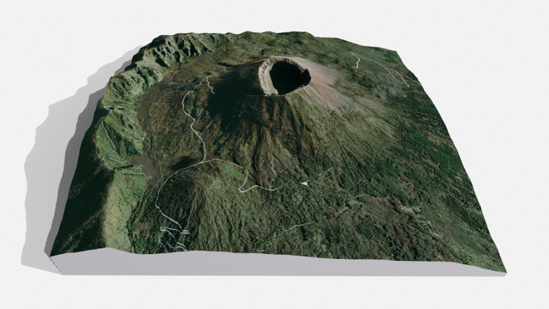 Mountain landscape Voclano Vesuvius Naples 3D Модель .c4d .max .obj .3ds .fbx .stl .blend 