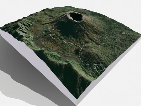 Mountain landscape Voclano Vesuvius Naples 3D Model