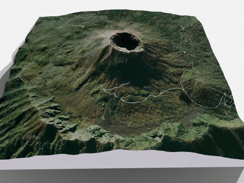 Mountain landscape Voclano Vesuvius Naples 3D Model