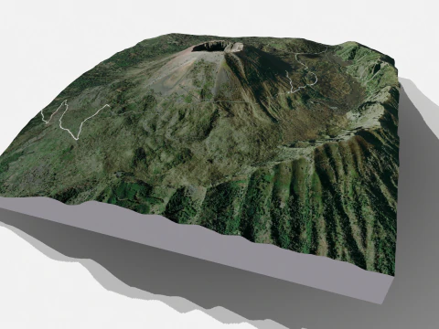 Mountain landscape Voclano Vesuvius Naples 3D Model