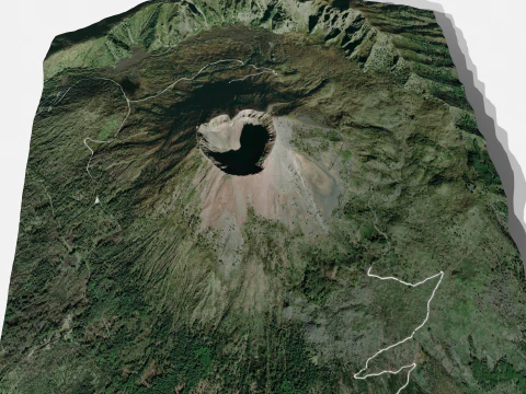 Mountain landscape Voclano Vesuvius Naples 3D Model