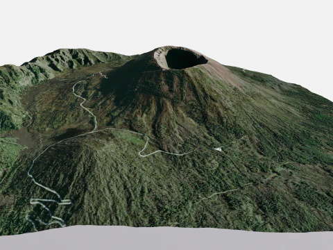Mountain landscape Voclano Vesuvius Naples 3D Model