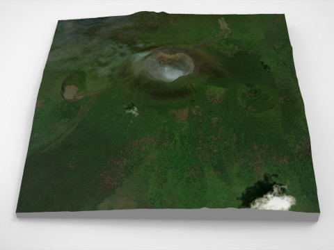 Voclano Nyiragongo Virunga Mountains of Africa Modelo 3D