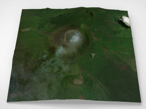 Voclano Nyiragongo Virunga Mountains of Africa 3D 모델