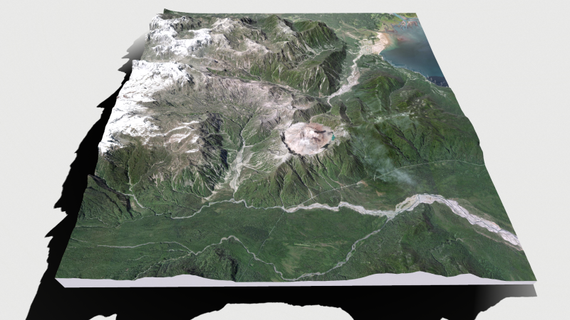 Mountain landscape Volcano Chaiten Chile 3D Модель .c4d .max .obj .3ds .fbx .stl .blend 