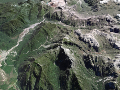 Mountain landscape Volcano Chaiten Chile 3D Модель