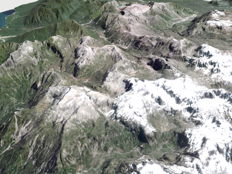 Mountain landscape Volcano Chaiten Chile 3D Модель