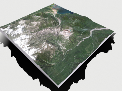 Mountain landscape Volcano Chaiten Chile 3D Модель