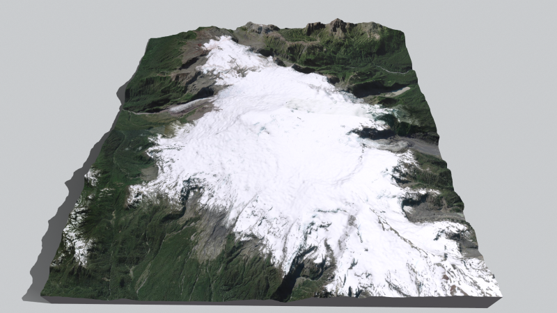 Mountain landscape Volcano Michinmahuida Chile 3Dモデル .c4d .max .obj .3ds .fbx .stl .blend 