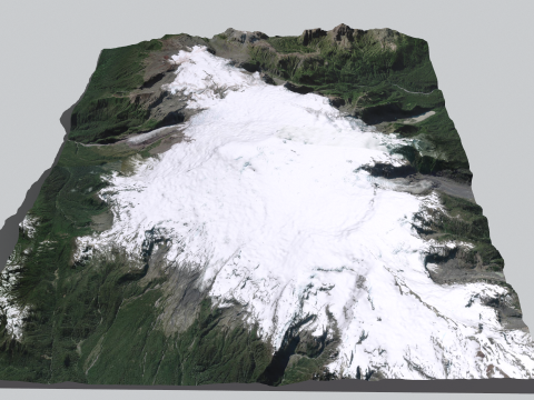 Mountain landscape Volcano Michinmahuida Chile 3D Model