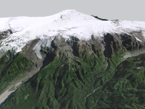 Mountain landscape Volcano Michinmahuida Chile 3Dモデル