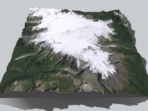 Mountain landscape Volcano Michinmahuida Chile 3Dモデル