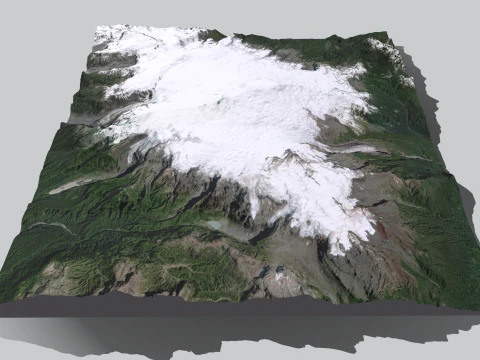 Mountain landscape Volcano Michinmahuida Chile 3D Model