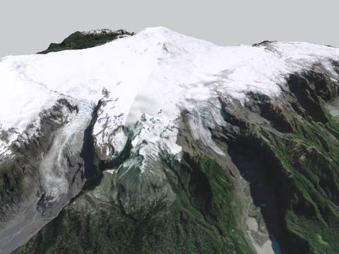 Mountain landscape Volcano Michinmahuida Chile 3D Model
