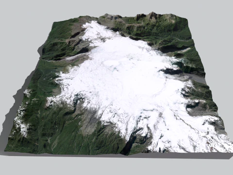Mountain landscape Volcano Michinmahuida Chile 3D Model