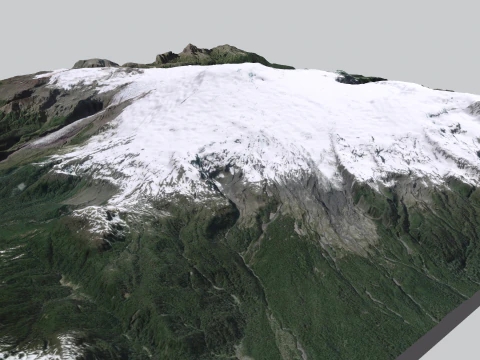 Mountain landscape Volcano Michinmahuida Chile 3D Model