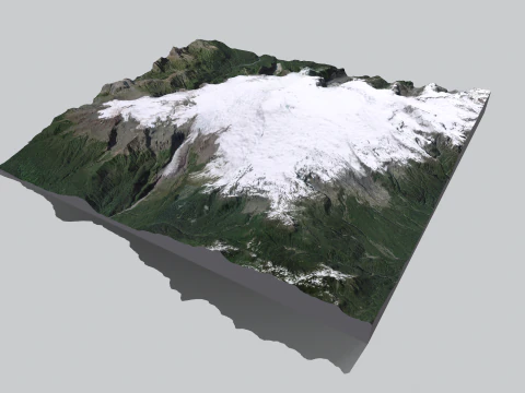Mountain landscape Volcano Michinmahuida Chile 3D Model