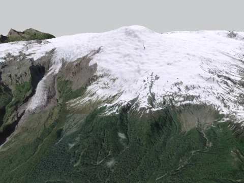 Mountain landscape Volcano Michinmahuida Chile 3D Model