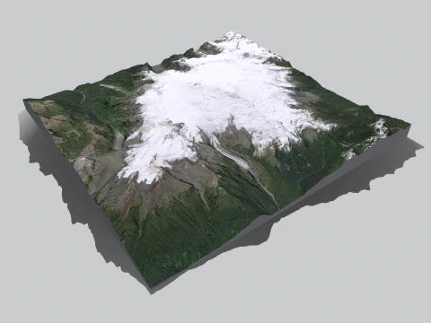 Mountain landscape Volcano Michinmahuida Chile 3D Model