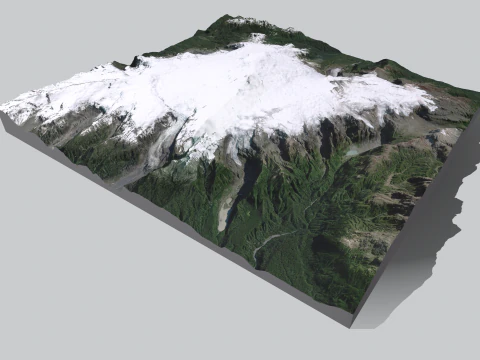 Mountain landscape Volcano Michinmahuida Chile 3D Model