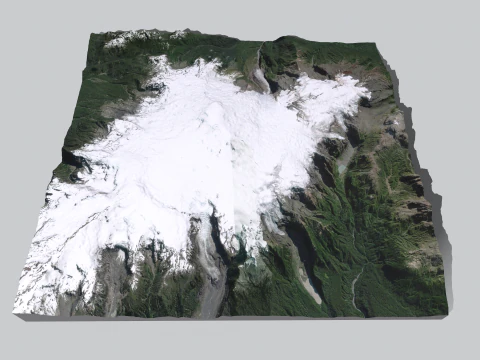 Mountain landscape Volcano Michinmahuida Chile 3D Model