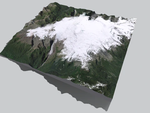 Mountain landscape Volcano Michinmahuida Chile 3D Model