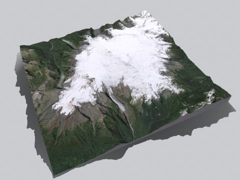 Mountain landscape Volcano Michinmahuida Chile 3Dモデル