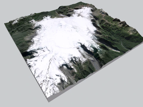 Mountain landscape Volcano Michinmahuida Chile 3D Model