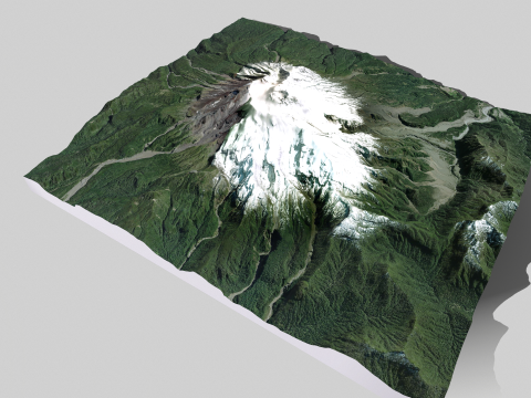 Mountain landscape Volcano Calbuco Andes Mountains Chile 3D Model