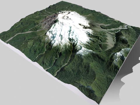 Mountain landscape Volcano Calbuco Andes Mountains Chile 3D Model