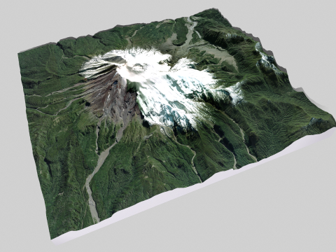 Mountain landscape Volcano Calbuco Andes Mountains Chile 3D Model
