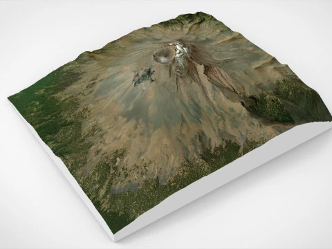 Mountain landscape Volcano Popocatepetl Mexico 3D Model