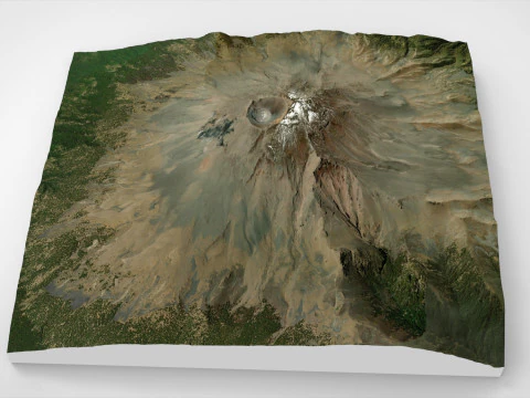 Mountain landscape Volcano Popocatepetl Mexico 3D Model