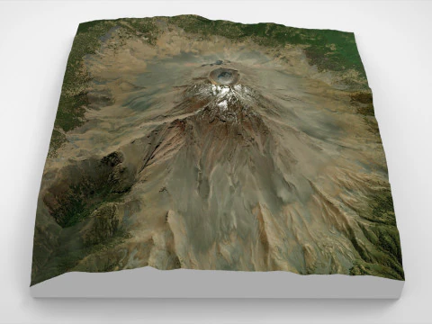 Mountain landscape Volcano Popocatepetl Mexico 3D Model