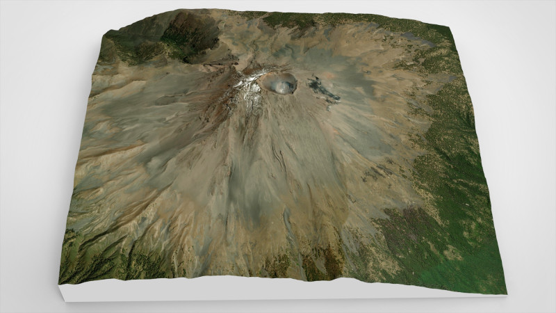 Mountain landscape Volcano Popocatepetl Mexico 3Dモデル .c4d .max .obj .3ds .fbx .stl .blend 