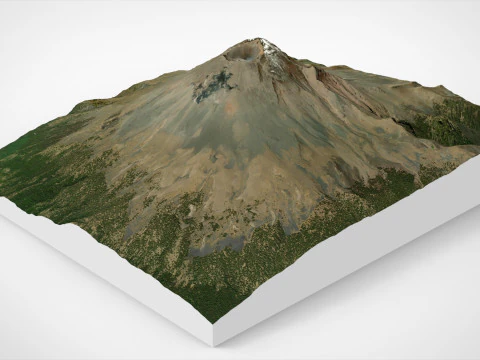Mountain landscape Volcano Popocatepetl Mexico 3D Model