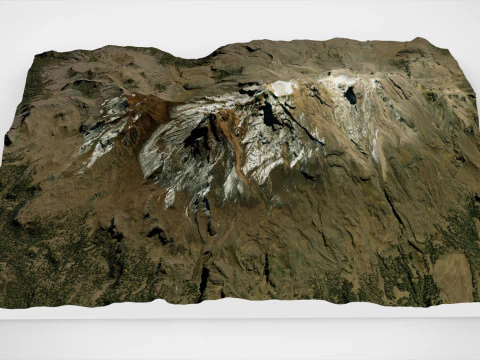 山の風景 イスタクシワトル火山 メキシコ 3Dモデル