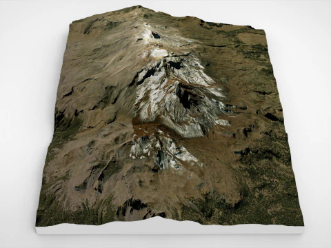 Mountain landscape Volcano Iztaccihuatl Mexico 3D Model