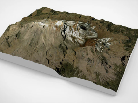 Mountain landscape Volcano Iztaccihuatl Mexico 3D Model