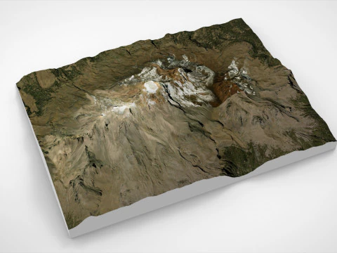 Mountain landscape Volcano Iztaccihuatl Mexico 3D Model