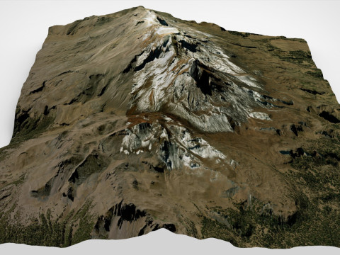 Mountain landscape Volcano Iztaccihuatl Mexico Modelo 3D