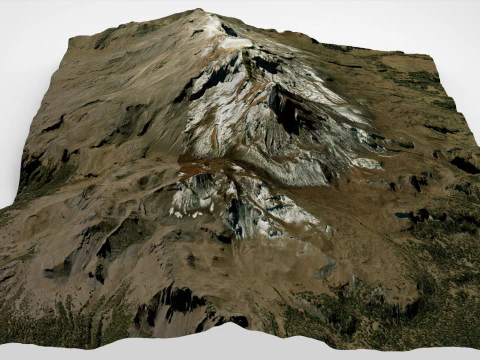 Mountain landscape Volcano Iztaccihuatl Mexico 3D Model